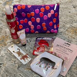 Clinique Stuffed Cherry Patterned Cosmetic Bag
